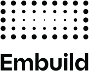 Het logo van Embuild, organisatie die groet ondernemingen in de bouwsector vertegenwoordigt en ondersteunt.